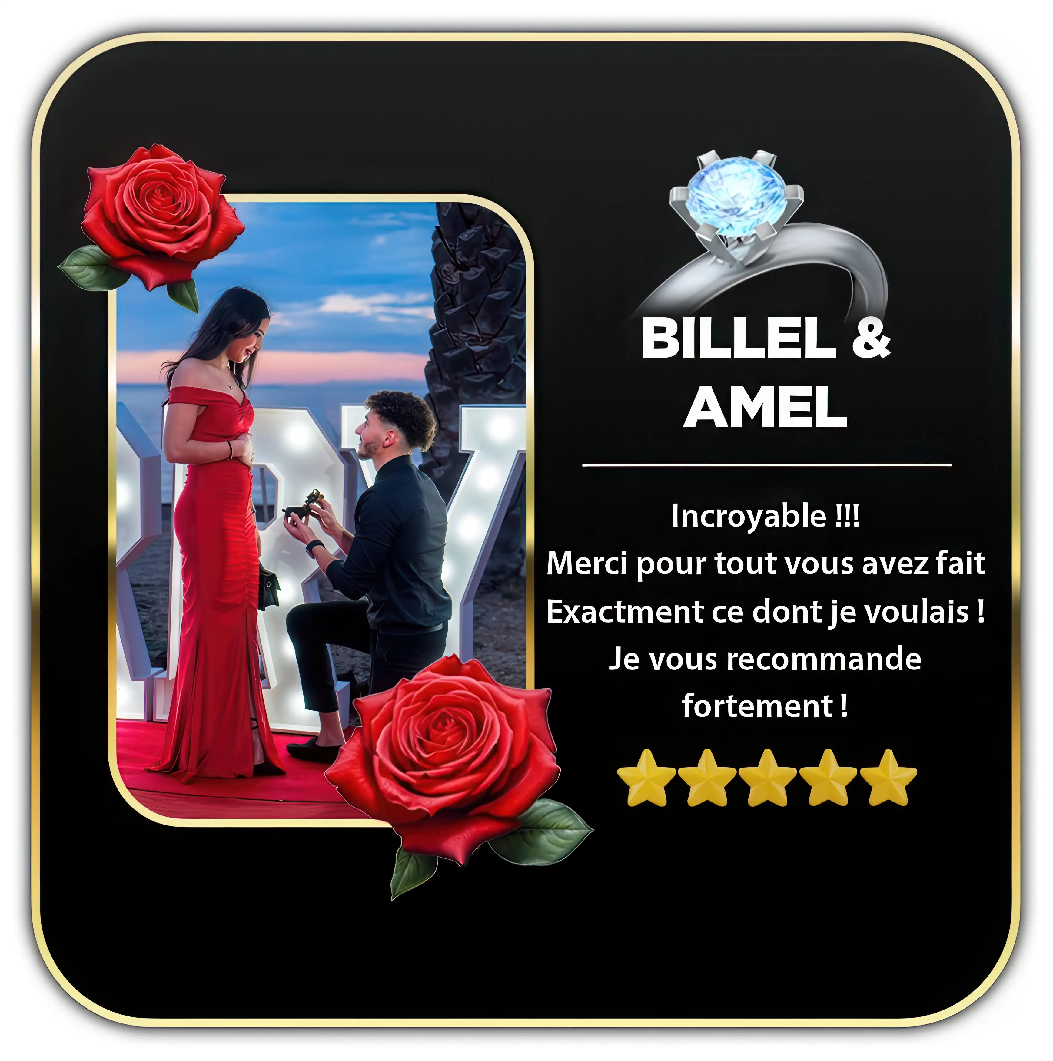 Avis de Bilel et Amel après leur demande en mariage