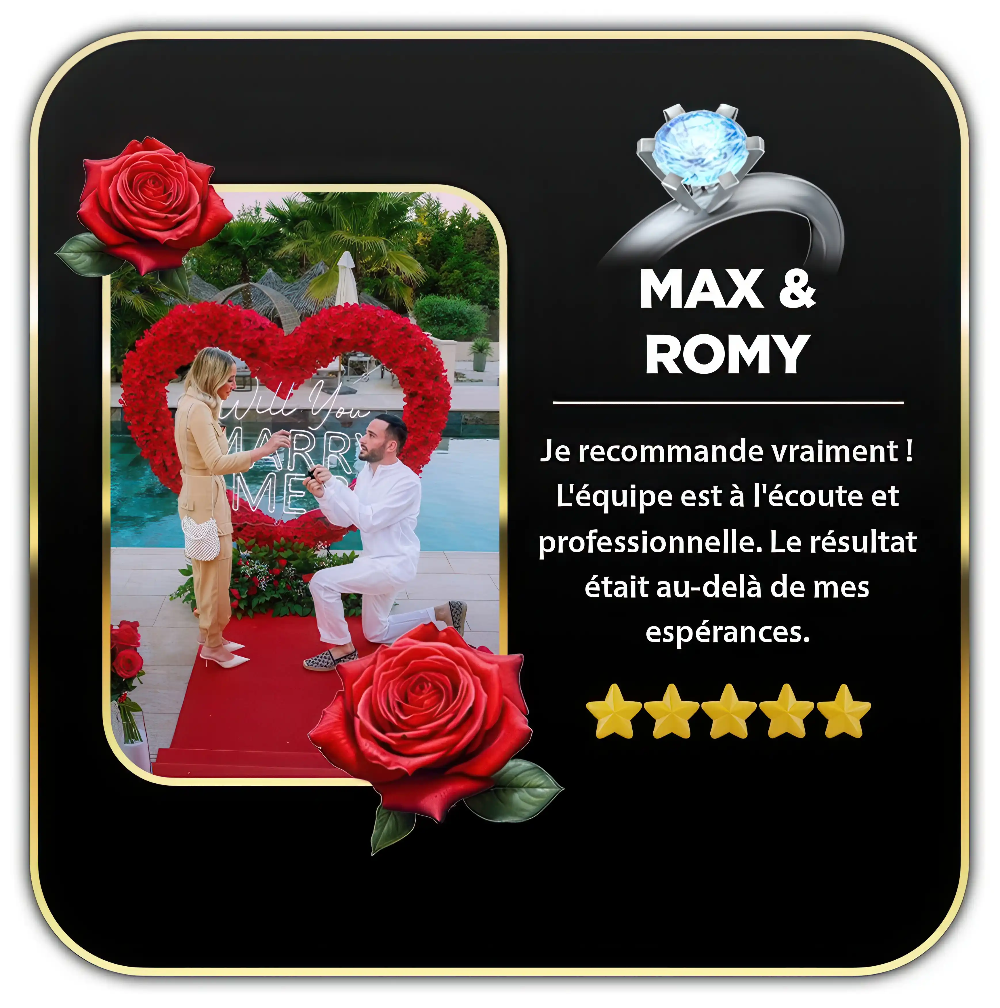 Avis de Max et Rommy après leur demande en mariage